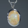 Natural Australian Boulder Opal Silver Pendant with Silver Chain (14mm x 10mm) Code - SD385