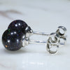 Silver Opal Studs Side View