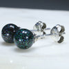 Silver Opal Studs Side View