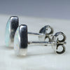Natural Australian Boulder Opal  Silver Stud Earring (8mm x 5mm) Code -SE464