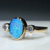 Gorgeous 18k Gold Solid Opal Gold and Diamond Ring