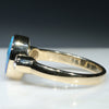 Natural Australian Boulder Opal and  Diamond 18K Gold Ring - Size 7 US Code EJ51