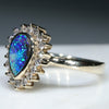 10k Gold - Solid Boulder Opal - Natural Diamonds