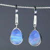 Natural Australian Boulder Opal Silver Drop Earrings