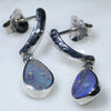 Natural Australian Boulder Opal Silver Earring (9mm x 6mm) Code -SE483