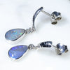Natural Opal Silver Stud Drop Earrings