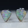 natural Australian Boulder Opal Silver Studs