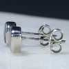 Silver Opal Studs Side view