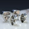 Silver Solid Opal Studs Rear View