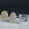 Silver Opal Studs Side view