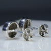 Silver Solid Opal Studs Rear View