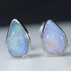 Natural Australian Boulder Opal Silver Studs