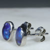 Silver Opal Studs Side View