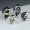 Silver Solid Opal Studs Rear View