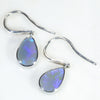 Natural Australian Black Opal  Silver Earring (10mm x 6mm) Code-SE491