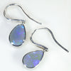 Natural Australian Black Opal  Silver Earring (10mm x 6mm) Code-SE491