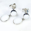 Coober Pedy White Opal Silver Earring (8.5mm x 6mm) Code -SE479