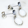Coober Pedy White Opal Silver Earring (8.5mm x 6mm) Code -SE479