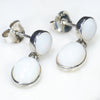 Silver Opal Earrings Side View
