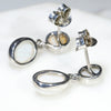 Silver Opal Earrings Rear view