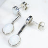 Coober Pedy White Opal Silver Earring (9mm x 7.5mm) Code -SE475
