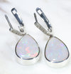 Coober Pedy White  Opal and Diamond Huggie Silver Earring (15mm x 10mm) Code -SE471