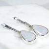 Coober Pedy White  Opal and Diamond Huggie Silver Earring (15mm x 10mm) Code -SE471
