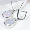 Coober Pedy White  Opal and Diamond Huggie Silver Earring (15mm x 10mm) Code -SE471
