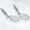 Coober Pedy White  Opal and Diamond Huggie Silver Earring (15mm x 10mm) Code -SE471