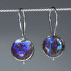 Natural Australian Boulder Matrix Opal Silver Earrings