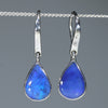 Natural Australian Boulder Opal Silver Drop Earrings