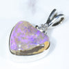 Heart Shape Australian Opal and Diamond Silver Pendant with Silver Chain (10mm x 10mm) Code-ESP77