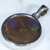 Silver Solid Opal Pendant Rear View