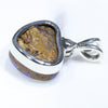 Heart Shape Australian Opal and Diamond Silver Pendant with Silver Chain (9mm x 10mm) Code-ESP74