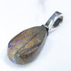 Australian Boulder Opal Silver Pendant with Silver Chain (13mm x 8mm) Code-ESP113
