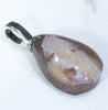 Silver Solid Opal Pendant Side View
