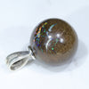 Australian Boulder Matrix Opal Silver Pendant with Silver Chain (13mm x 13mm) Code - SB09