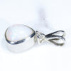 Natural Australian White Opal and Diamond Silver Pendant with Silver Chain (8mm x 6.5mm) Code - SD372