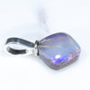 Australian Boulder Opal Silver Pendant with Silver Chain (9mm x 9mm) Code-ESP117