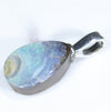 Australian Boulder Opal Silver Pendant with Silver Chain (13mm x 9mm) Code-ESP98