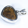 Heart Shape Australian Opal and Diamond Silver Pendant with Silver Chain (10mm x 13.5mm) Code-ESP76