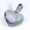 Heart Shape Australian Opal Silver Pendant with Silver Chain (9mm x 11mm) Code-SD118