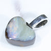 Heart Shape Australian Opal Silver Pendant with Silver Chain (9mm x 11mm) Code-SD118