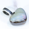 Heart Shape Australian Opal Silver Pendant with Silver Chain (9mm x 11mm) Code-SD118