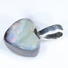 Heart Shape Australian Opal Silver Pendant with Silver Chain (9mm x 11mm) Code-SD118