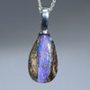 Natural Australian Boulder Opal Silver Pendant