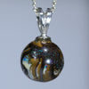 Natural Australian Opal Silver Ball Pendant