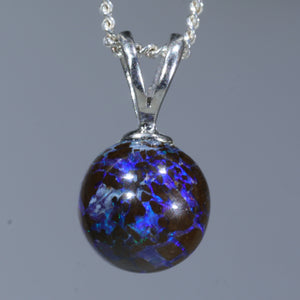 Natural Australian Boulder Matrix Opal Silver Pendant