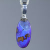 Natural Australian Boulder Opal Silver Pendant