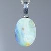 Natural Australian Boulder Opal Silver Pendant